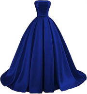 Customized Strapless Satin Prom Dresses robes de soirée Long A-line Formal вечернее платье Evening Party Gowns with Pockets