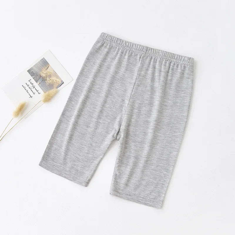 Summer Thin Children Clothing Candy Solid Color Modal Girls Leggings Knne Length Five Casual  Pants for Kids Clothes 2-12 Years