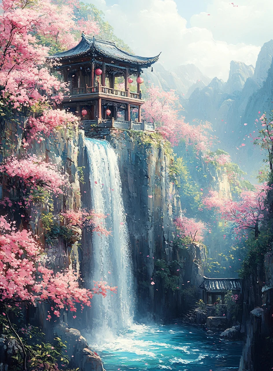 Cherry Blossom Paint-by-Number Canvas Kit