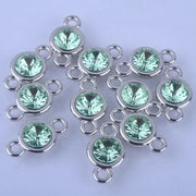 12pcs/lot Colorful Birthstone Charms 11mm*19mm Acrylic double charms for Diy Statement Necklace and Bracelet A003