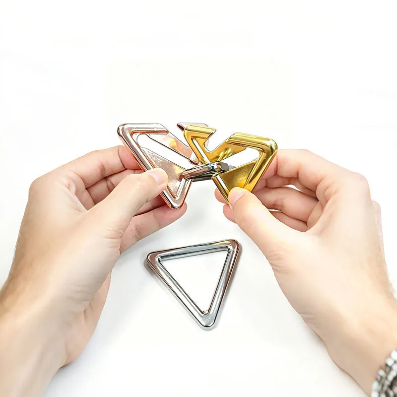 Thinking Triangle Metal Puzzles Brain Teaser for Adults & Kids Difficult Interlocking IQ Logic Educational Toys Mind Challenge