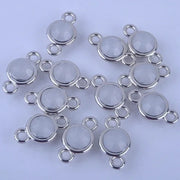 12pcs/lot Colorful Birthstone Charms 11mm*19mm Acrylic double charms for Diy Statement Necklace and Bracelet A003