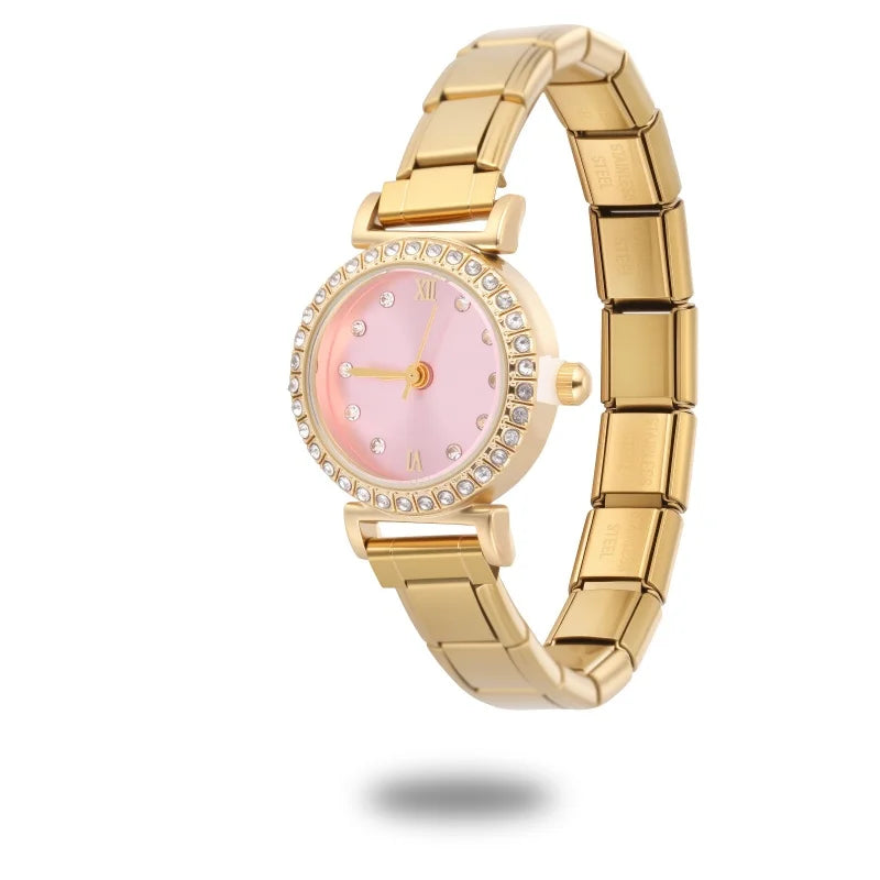 Fashion Luxury DIY 9MM Charm Stainless Steel Shiny Round Square Watch Bracelet Bangle High Quality Y2K Watch Head Christmas Gift