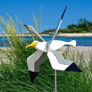 Plastic Seagull Garden Wind Spinner with Iron Pole — 1 Piece