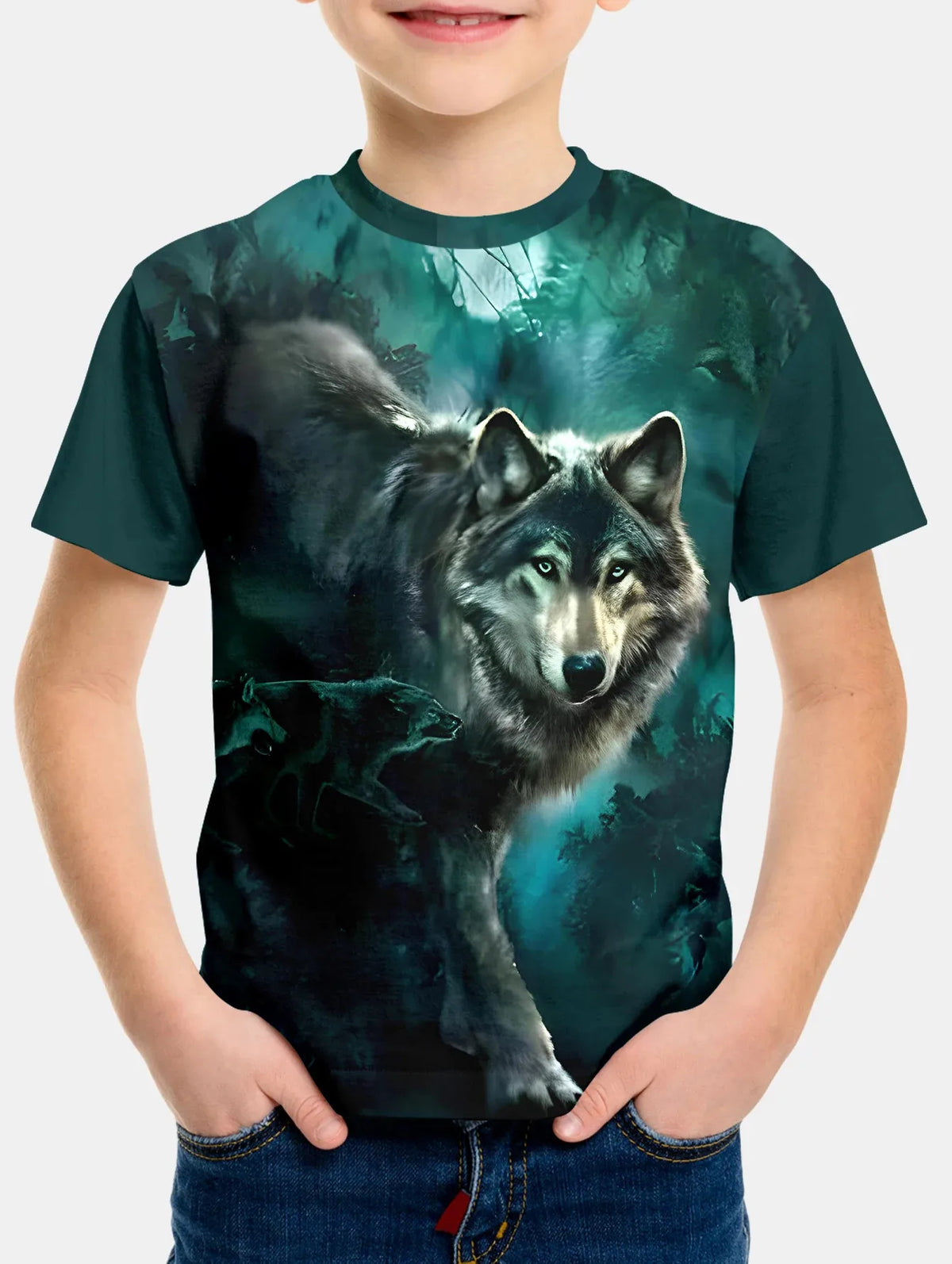 Wolf Print Kids Short-Sleeve T-Shirt