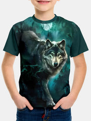 Wolf Print Kids Short-Sleeve T-Shirt