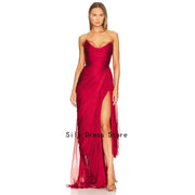 Pleated Lace Evening Dress