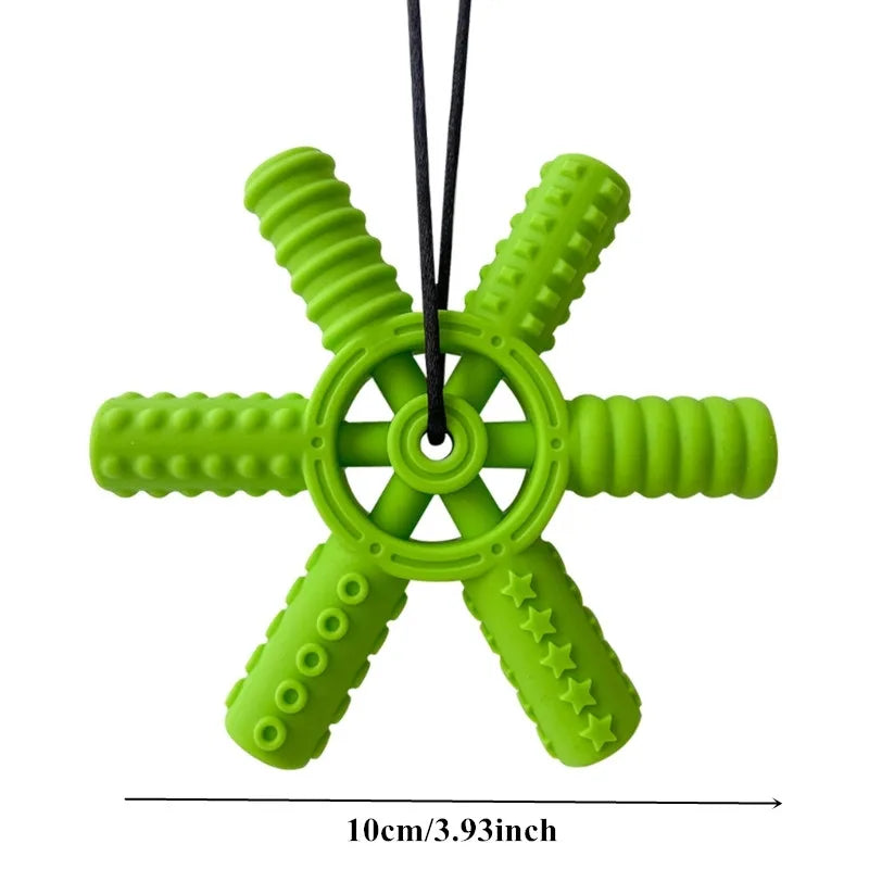 BPA Free Silicone Baby Teether Cartoon Newborn Sensory Chew Necklace Pendant Teething Toys for Autism ADHD Special Care Teethers