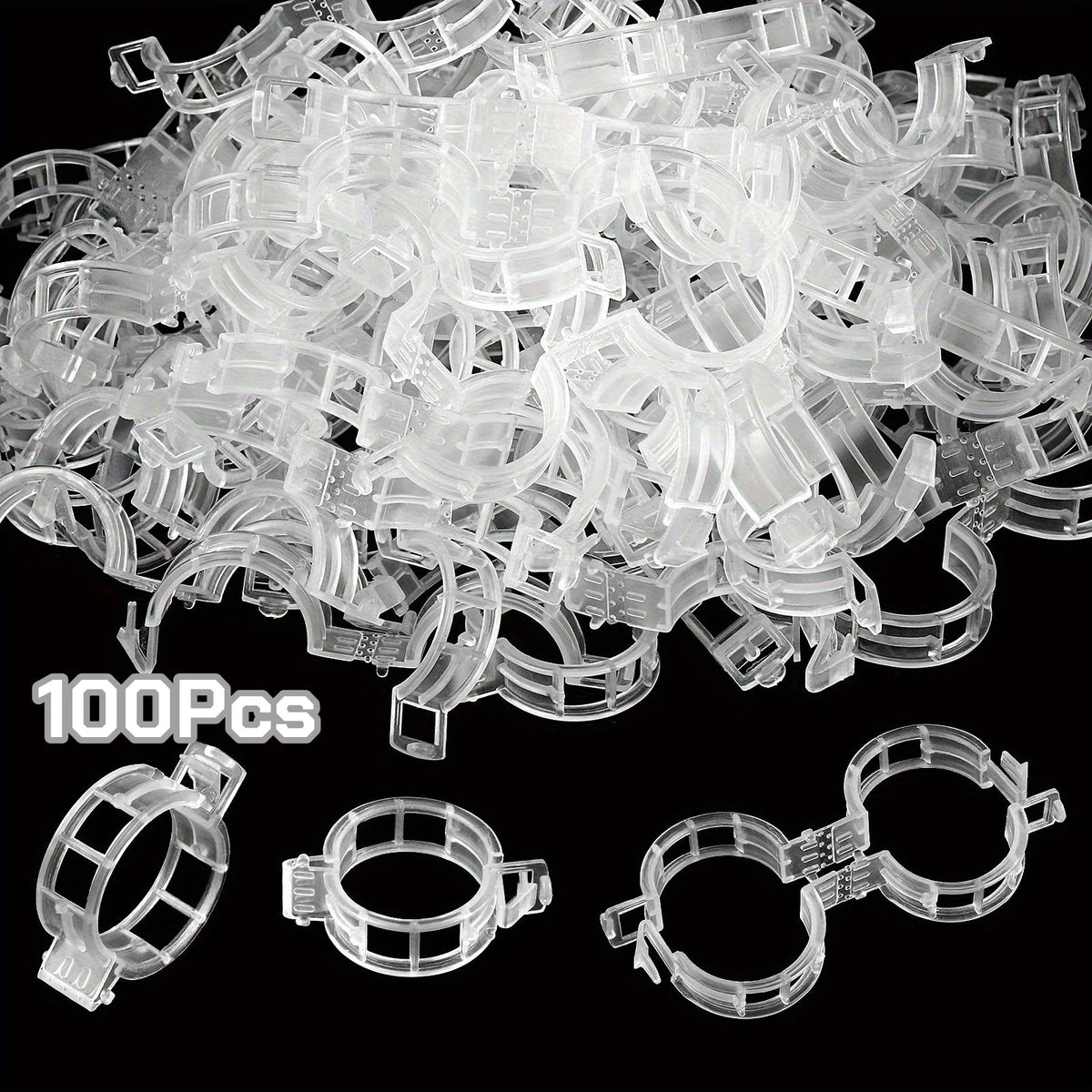 Plastic Plant Support Clips — Green or White, 100 Pieces