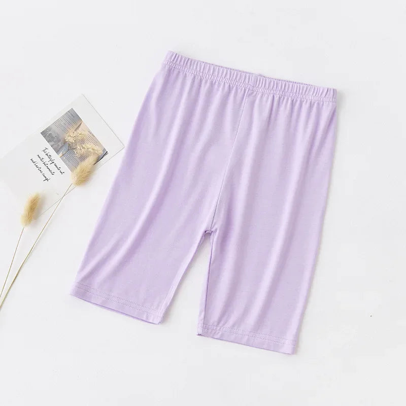 Summer Thin Children Clothing Candy Solid Color Modal Girls Leggings Knne Length Five Casual  Pants for Kids Clothes 2-12 Years