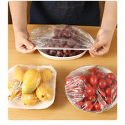 100/200Pcs Disposable Shower Cap for Hair Fresh-keeping Cover Food Storage Covers Food Grade Bowl Plate Cover Plastic Seal Wrap