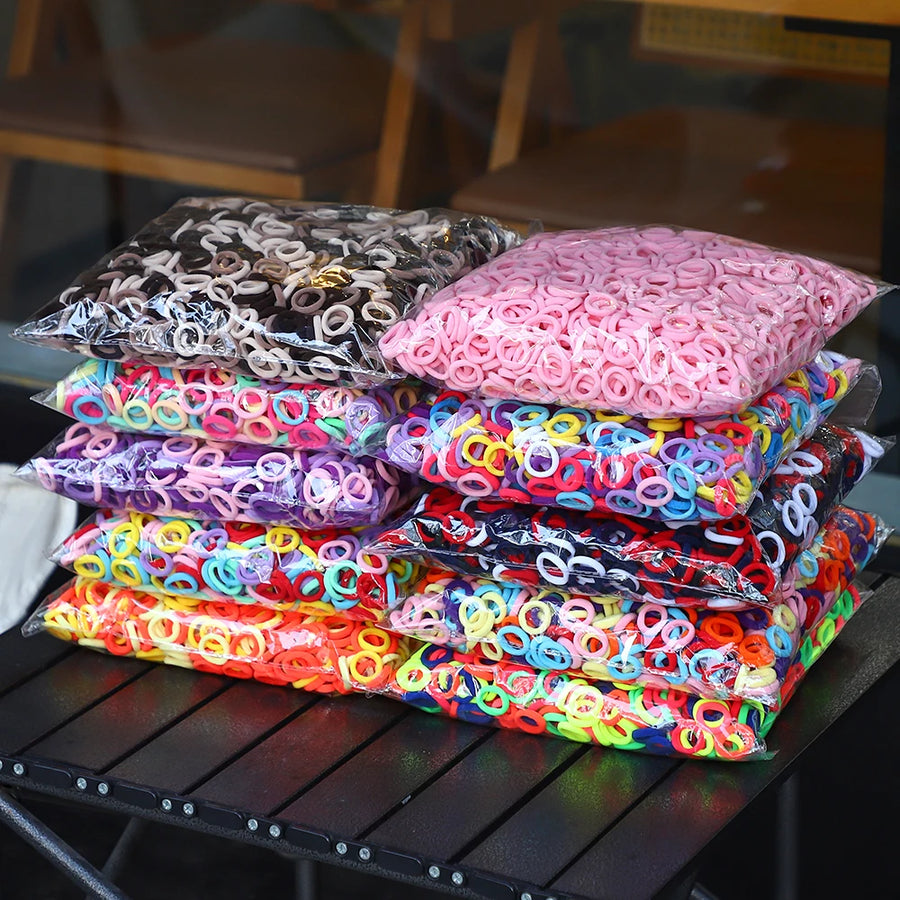 50/300/500 pcs Girls Colorful Elastic Hair Bands Ponytail Hold Hair Tie Rubber Bands Scrunchie Hair Accessories Bands for Girls