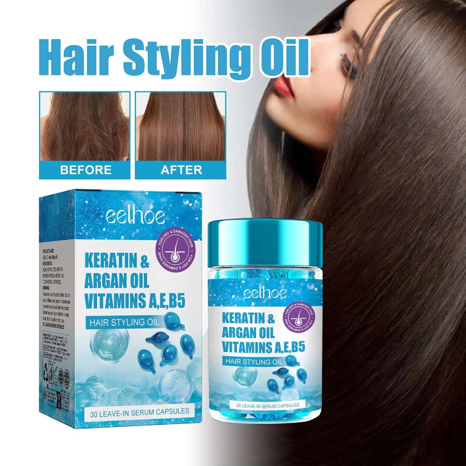 Keratin Vitamin Hair Essence Capsules