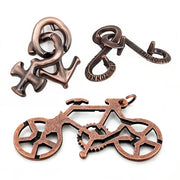 Variety Metal Puzzles Brain Teasers 3PCS Set IQ Logic Test Disentanglement for Mind Challenge Educational Toys Kids Adults