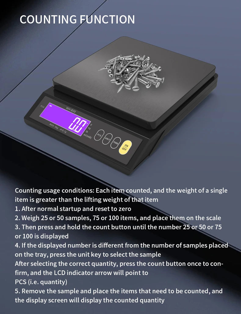 Rechargeable Stainless Steel Digital Kitchen Scale