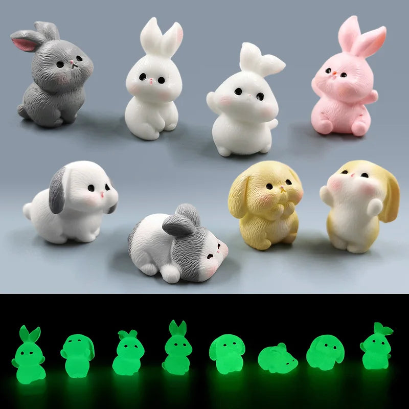Mini Resin Rabbit Garden Figurine Set