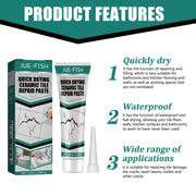 Quick Drying Ceramic Tile Repair Paste Waterproof Crack Filler Adhesive For Bathroom Kitchen Porcelain Marble Bathtub Toilet Kit