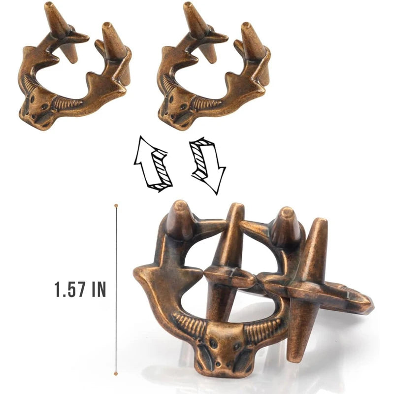 Magic Baffling 3PCS Set Disentanglement Metal Brain Teaser Puzzles Ring Educational Toys IQ Games For Kids Teens Adults Gifts
