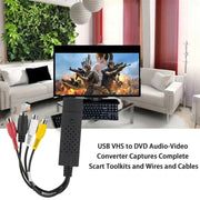 USB2.0 Audio Video Capture Card TV Tuner VHS To DVD Video Capture Converter Analog For Win7/8/XP/Vista with USB Cable PC Adapter