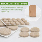 Self-Adhesive Round Felt Furniture Pads — 162 Pieces, Beige or Brown
