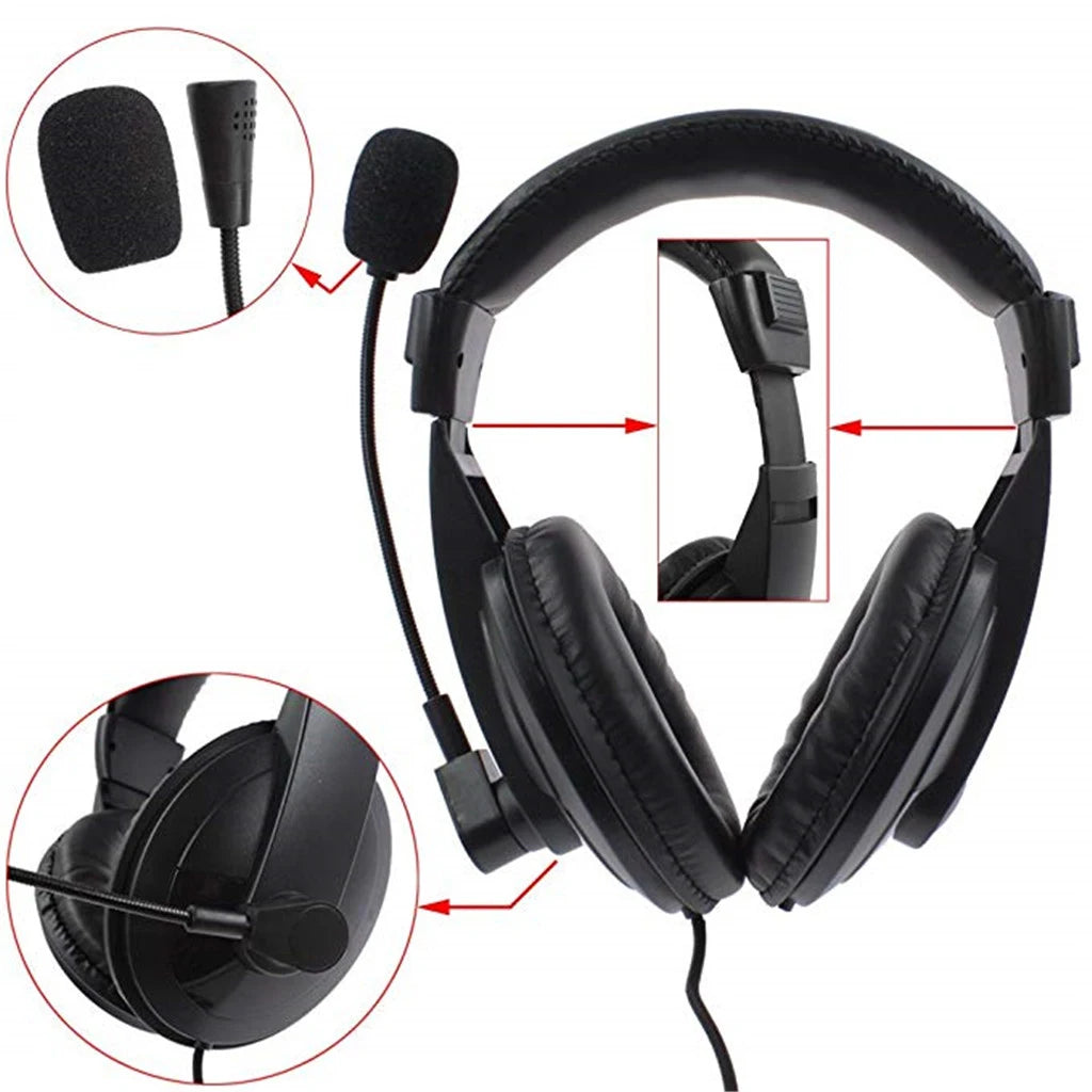 Professional Noise Cancelling Overhead Headphones With Microphone for 2Pin Baofeng Gaming Wired Headsets Earphones