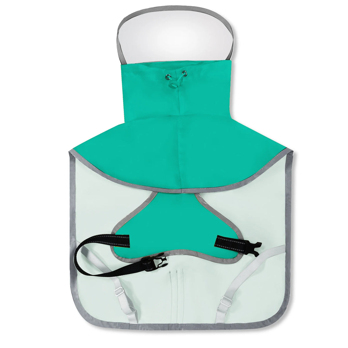Polyester Hooded Dog Raincoat with Reflective Trim — L–6XL