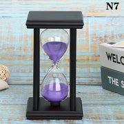 Wooden-Frame Sand Hourglass — Approximate 30-Minute, Black, 1 Piece