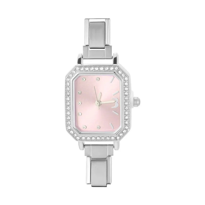 Fashion Luxury DIY 9MM Charm Stainless Steel Shiny Round Square Watch Bracelet Bangle High Quality Y2K Watch Head Christmas Gift