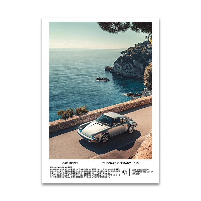 Supercar Canvas Wall Art Print Poster Car Magazine Decor Mural Modern Home Decor Car Lover Gift Unframed