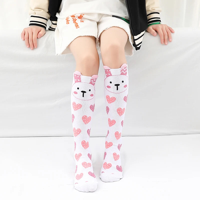 Spring Autumn Girls Cotton Ankle Short Lovely Stockings Cartoon Unicorn Kids Child Knee High Socks Infant Baby Over Knee Socks
