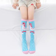 Spring Autumn Girls Cotton Ankle Short Lovely Stockings Cartoon Unicorn Kids Child Knee High Socks Infant Baby Over Knee Socks