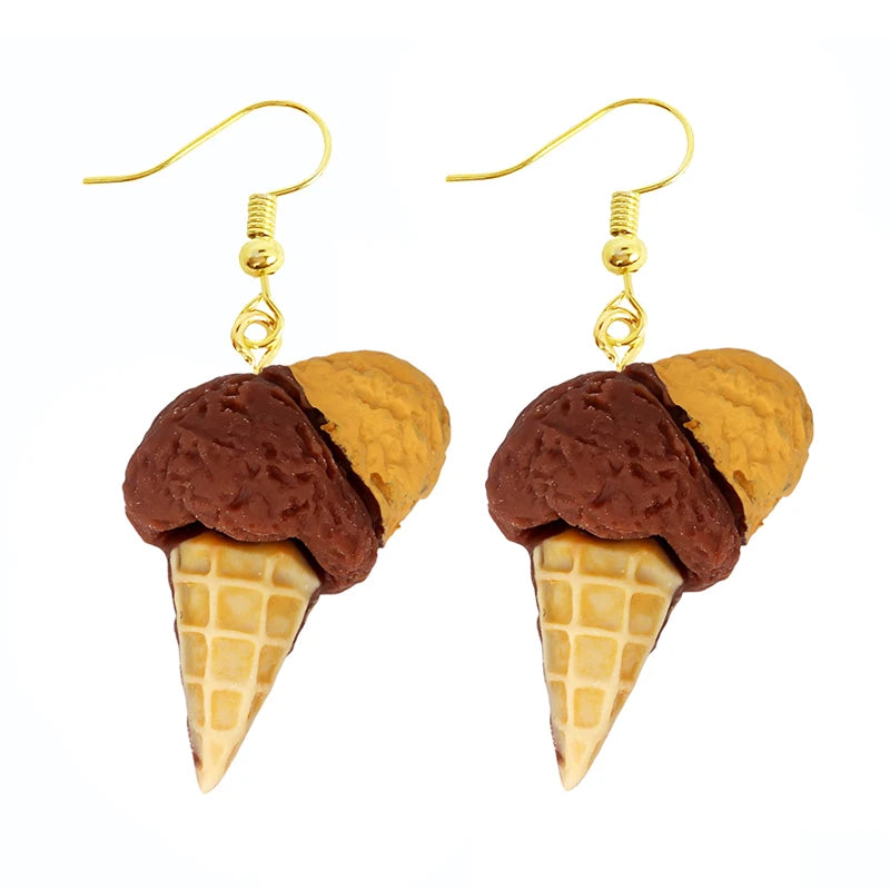 Earrings For Women Girls Cute Foods Hamburg Pizza Chicken Leg Candy Bottle Handmade Candy Kids Funny Resin