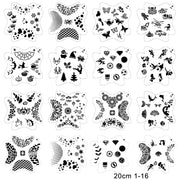 10 Pcs Children Stencils Face Painting Washable Body FaceTattoo Spray Painting DIY Template For Kids 13*13cm Holiday Decorations