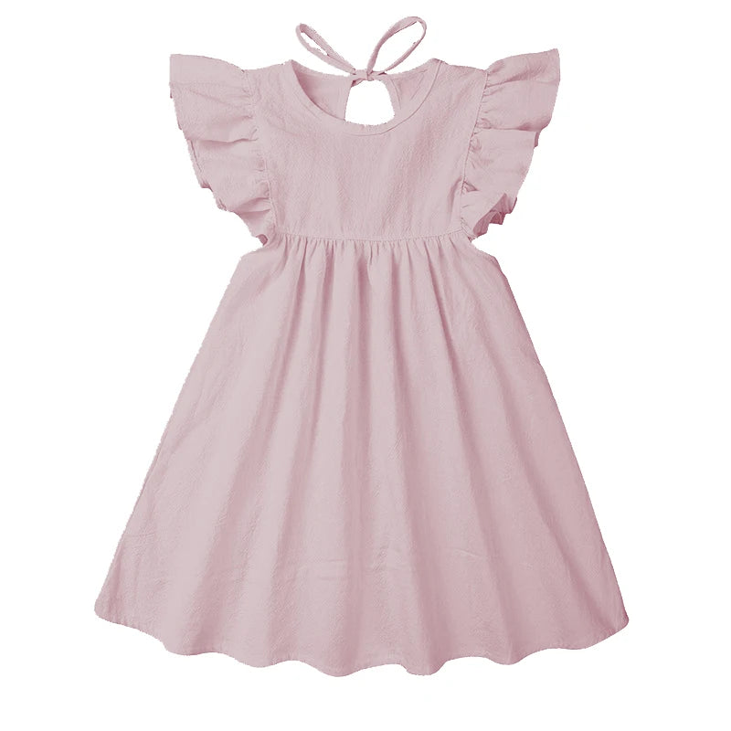 Linen Cotton Baby Ruffle Dress