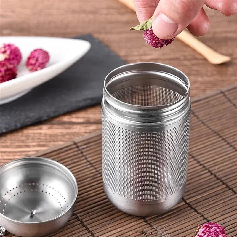 Stainless Steel Cylinder Tea Infuser — Selected Size and Pack