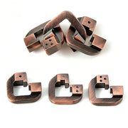 Novelty Magic Baffling XiongDiSuo Cast Metal Brain Teaser Puzzles IQ Logic Test Disentanglement Games Toys For Adults & Kids