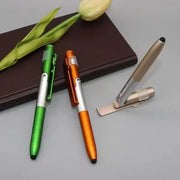 4-in-1 Ballpoint Stylus Pen with Phone Support and Light — 1 Piece