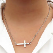 New Minimalist Pendant Women's Necklaces Cross Leaf Silver Color Knot Design Female Neck Jewelry Infinity Multilayers Collares
