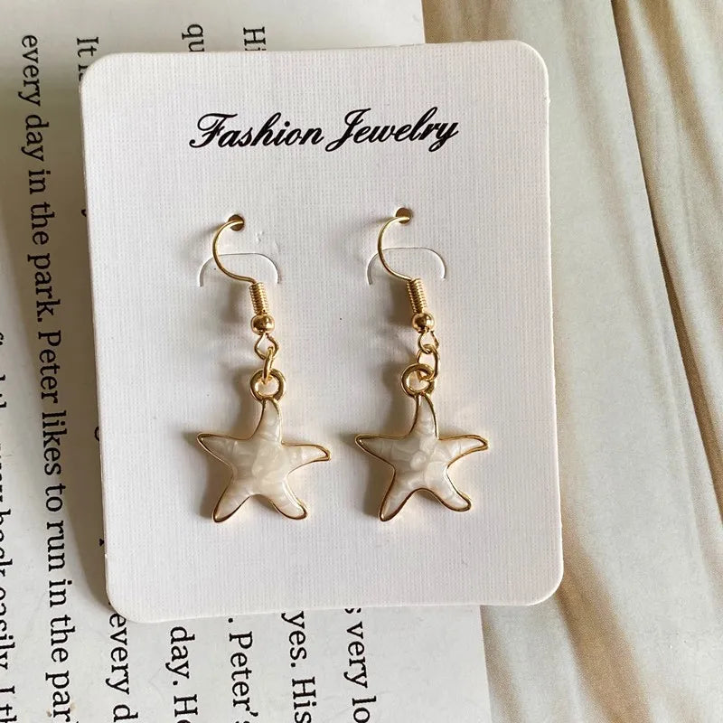 Korean Fashion Earrings for Girl Summer Holiday Cute Romantic Drop Earrings Gift for Friend Wholesale