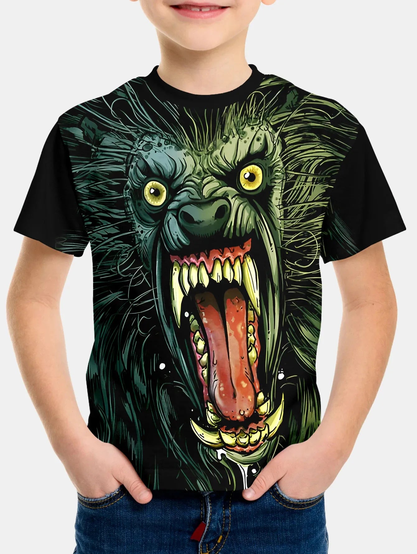 Wolf Print Kids Short-Sleeve T-Shirt