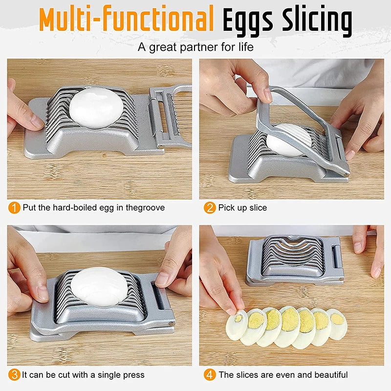 LMETJMA Stainless Steel Egg Slicer