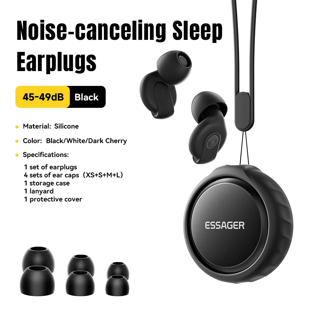 Essager Noise Cancelling Ear Plugs for Sleeping Anti-Noise Hearing Protection Soft Silicone Earplug for Sleep Work Study Travel