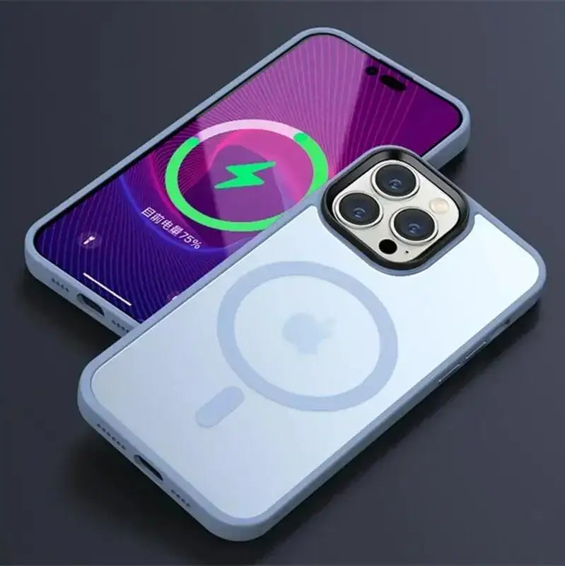 Matte Translucent Phone Case For IPhone 17 Air 16e 15 16 14 13 12 11 Pro Max Plus Magnetic Case Magsafe Wireless Charging Cover