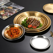 Round Stainless Steel Serving Tray