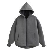 Women's Polyester Zip-Up Hoodie — Relaxed Fit, XS–L