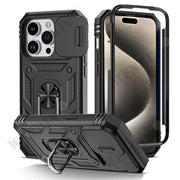 Case For iPhone 16 15 14 13 12 11 Pro Max Plus Mini XR XS X 8 7 Plus 7 8 SE  Heavy Duty with Camera 360 Degree Kickstand Cover