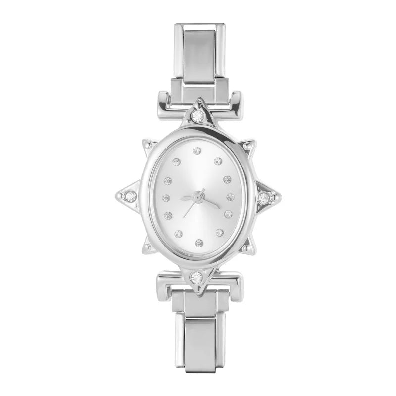 New Vintage Men Women's High Quality Oval Shape Stainless Steel Watch Bracelet Fit 9mm DIY Italian Charm Bangle Jewelry Gifts
