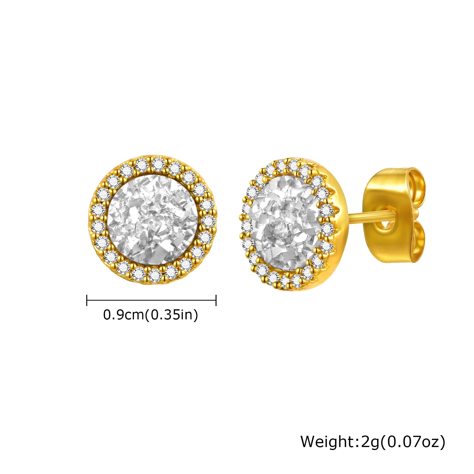 Hip Hop Broken Zircon Stud Earrings for Men Boys,Anti Allergy Round Small Metal Earrings,Rock Punk Jewelry Gifts