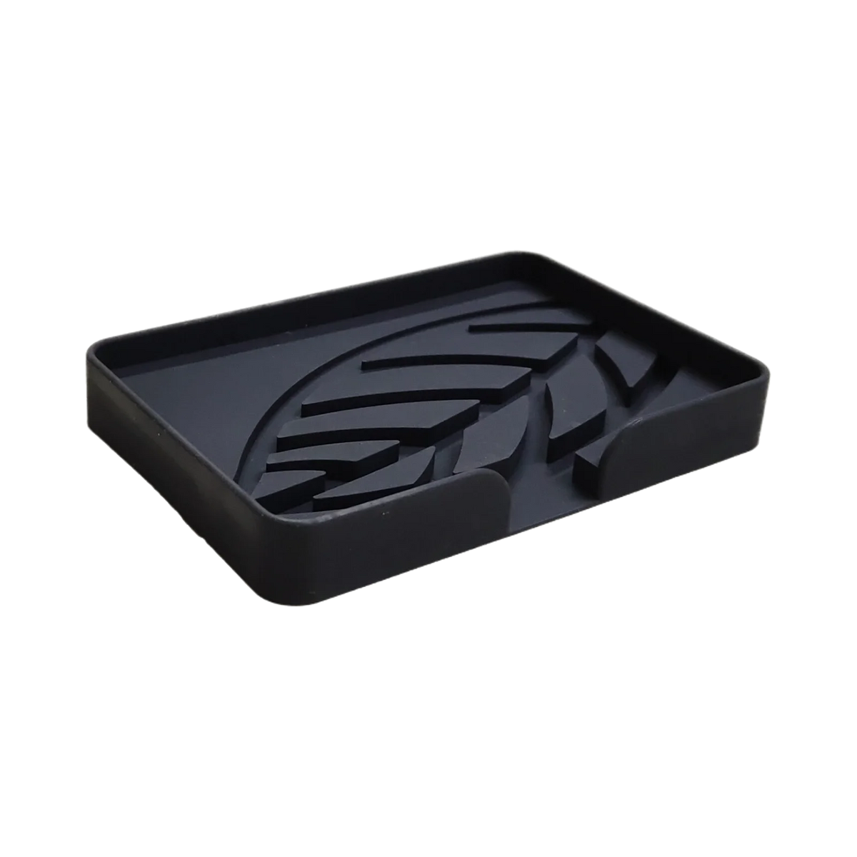 Leaf-Pattern Silicone Soap Dish — 12.5 × 8 cm, 1 Piece