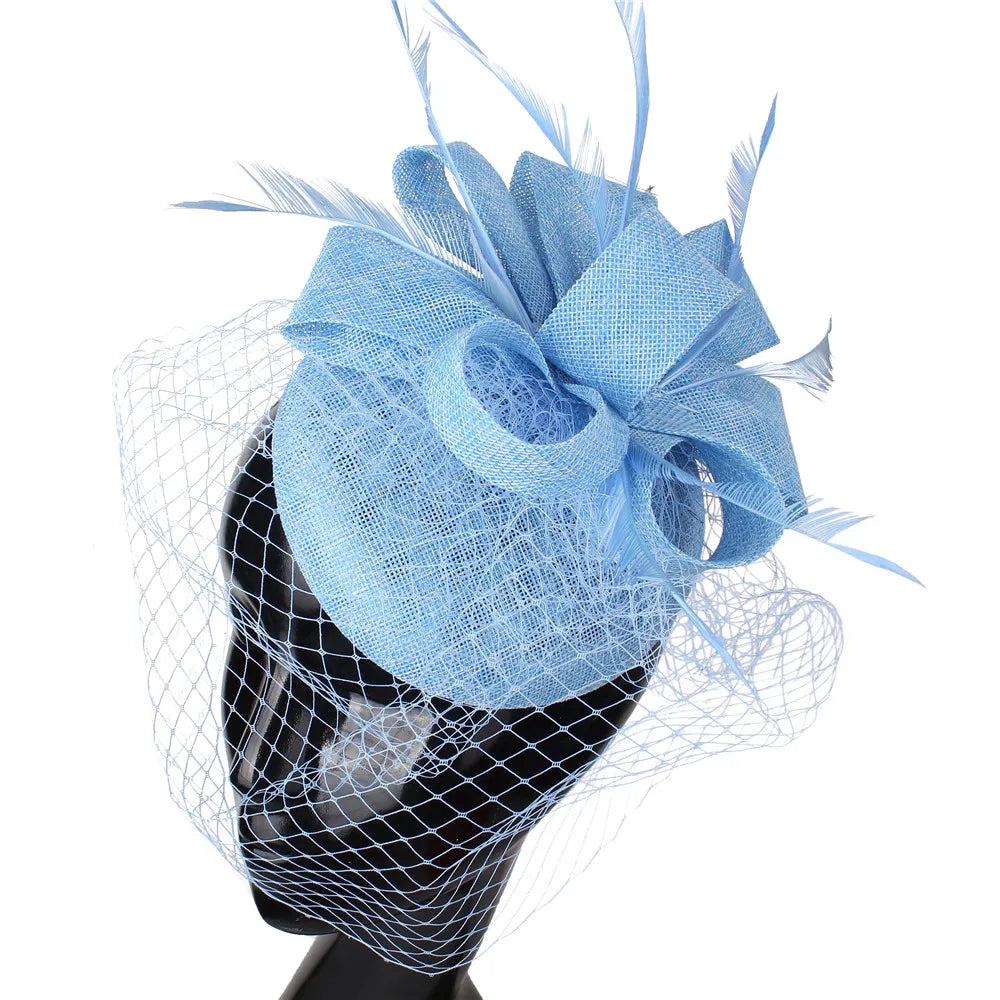 Women's Fascinator Hat Imitation Sinamay Feather Tea Party Pillbox Flower Derby Millinery Church Cocktail Headwear New Design